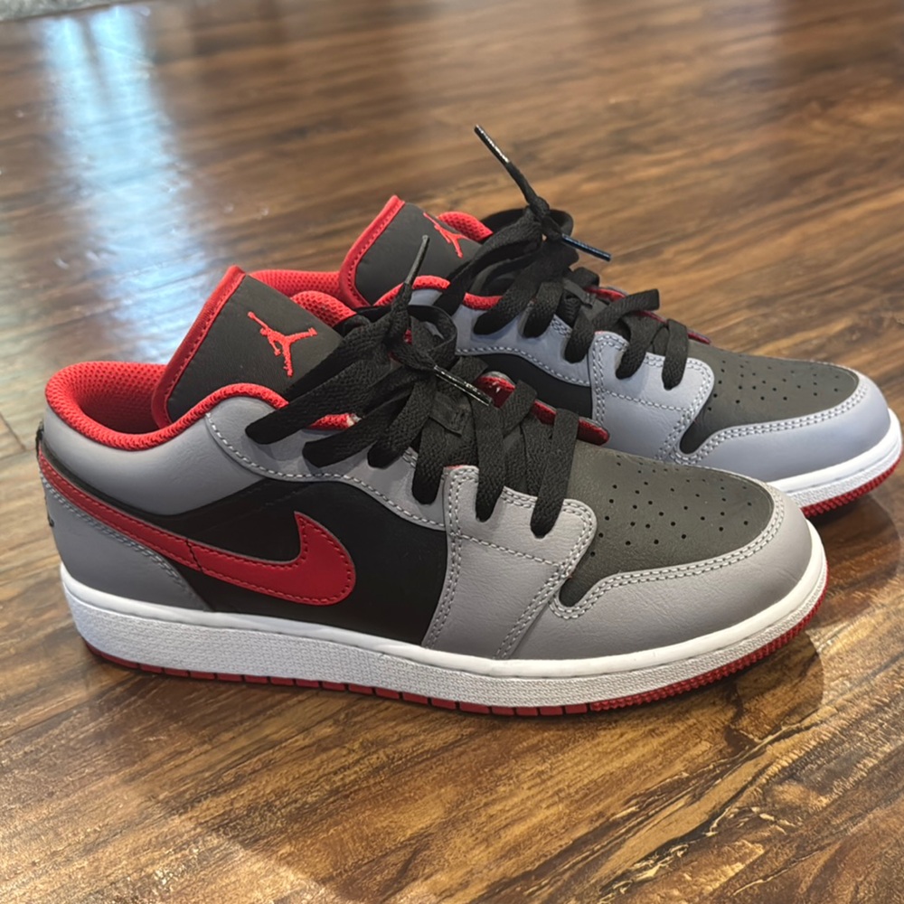 Nike Air Jordan 1 low Kids' Sneakers - Black, Red, and Gray